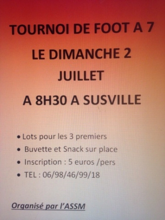 #Annonce L’AS Susville organise son tournoi le 2 juillet